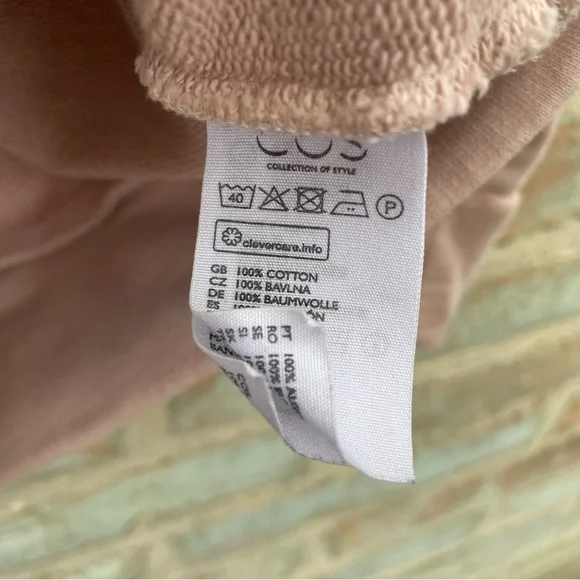 COS Pink Sweatshirt Dusty Rose Oversized Crew Neck Drop Sleeve Sweater - Picture 9 of 14